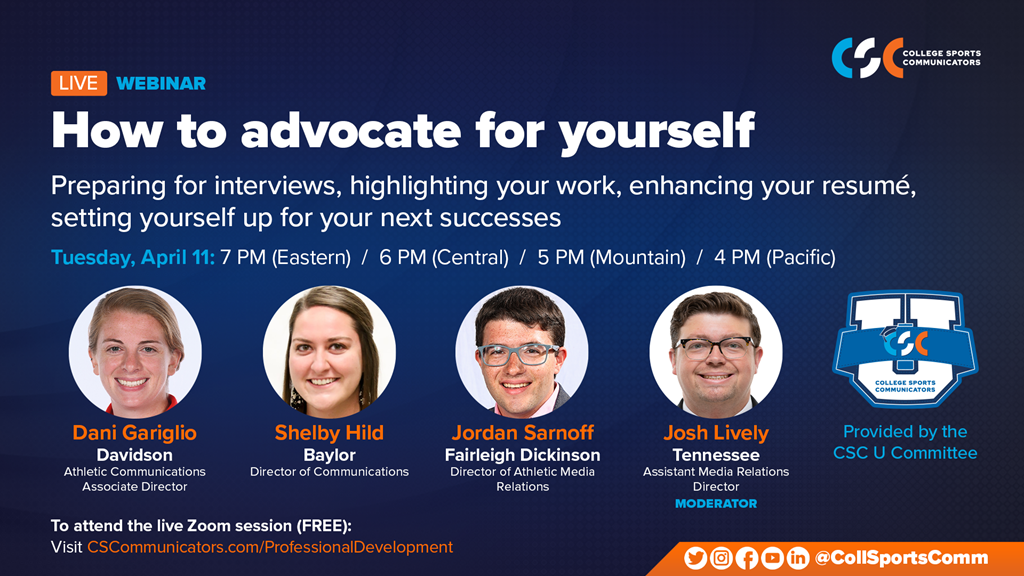 Live Webinar: How To Advocate For Yourself, presented by CSC U